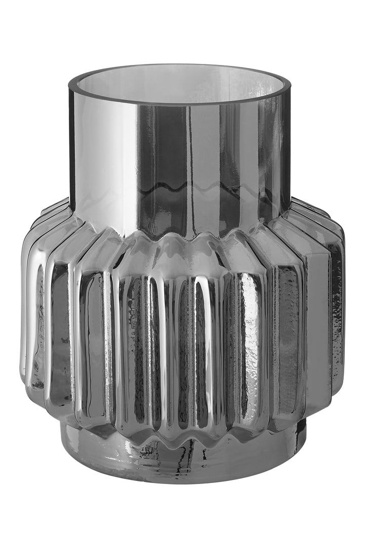 Anzio Small Silver Glass Vase