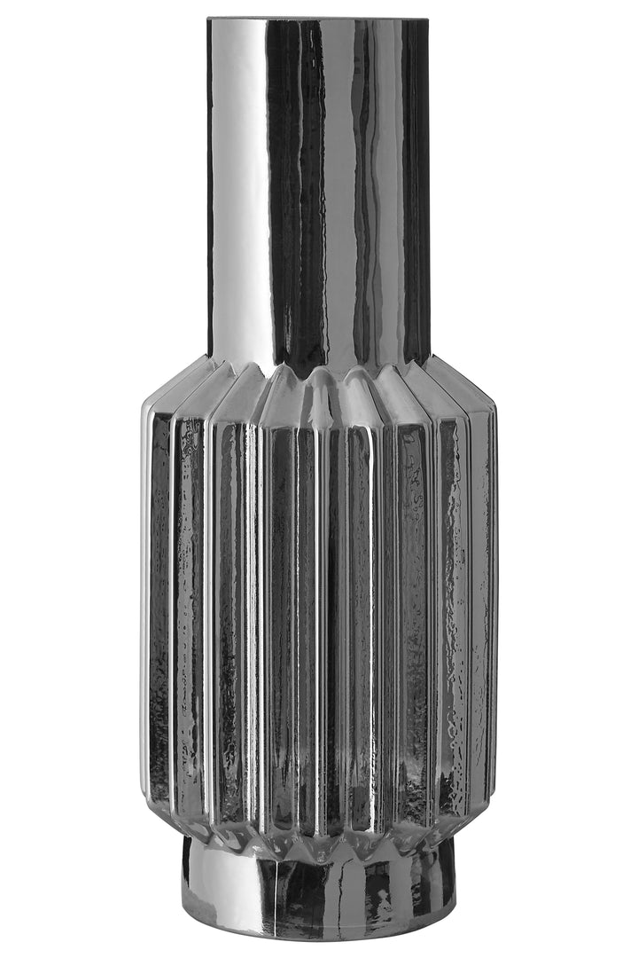 Anzio Large Silver Glass Vase