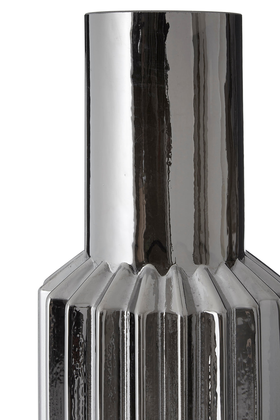 Anzio Large Silver Glass Vase