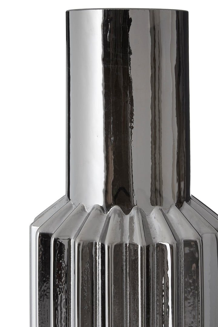 Anzio Large Silver Glass Vase