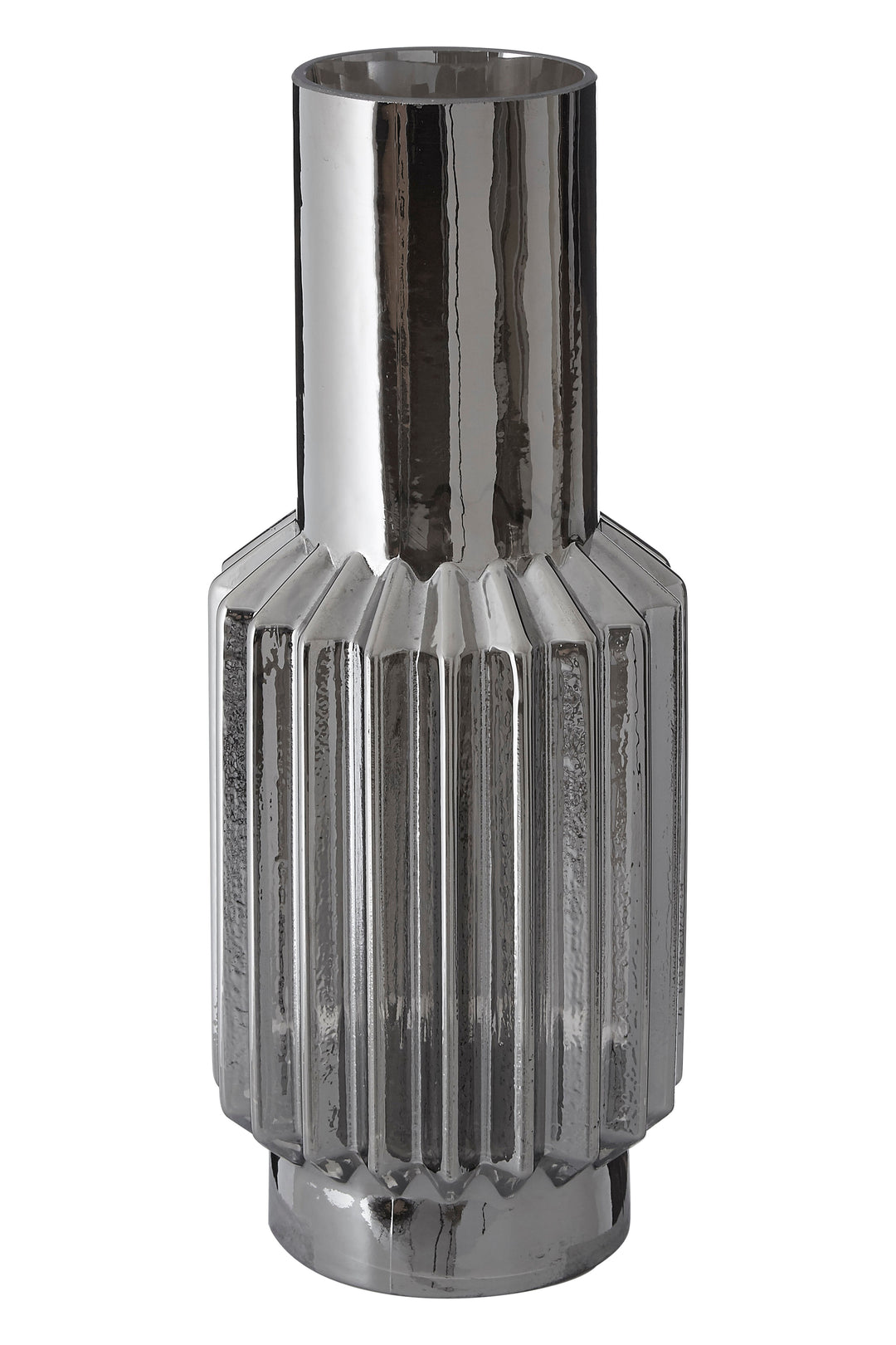 Anzio Large Silver Glass Vase