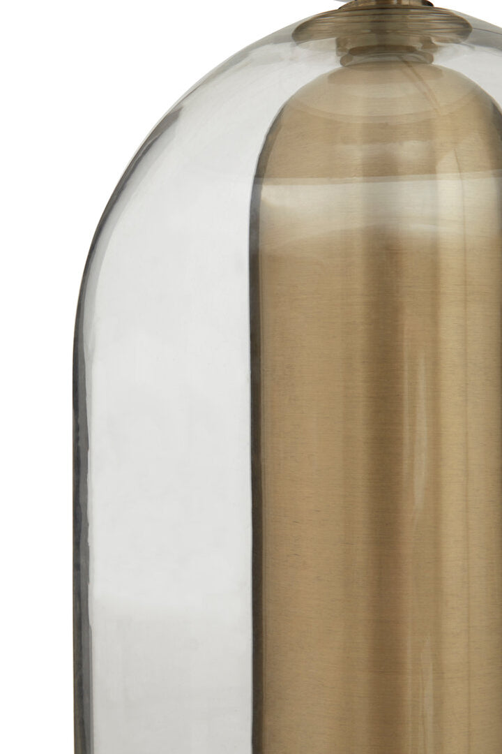 Montemitro Clear Glass and Brass Finish Metal Table Lamp