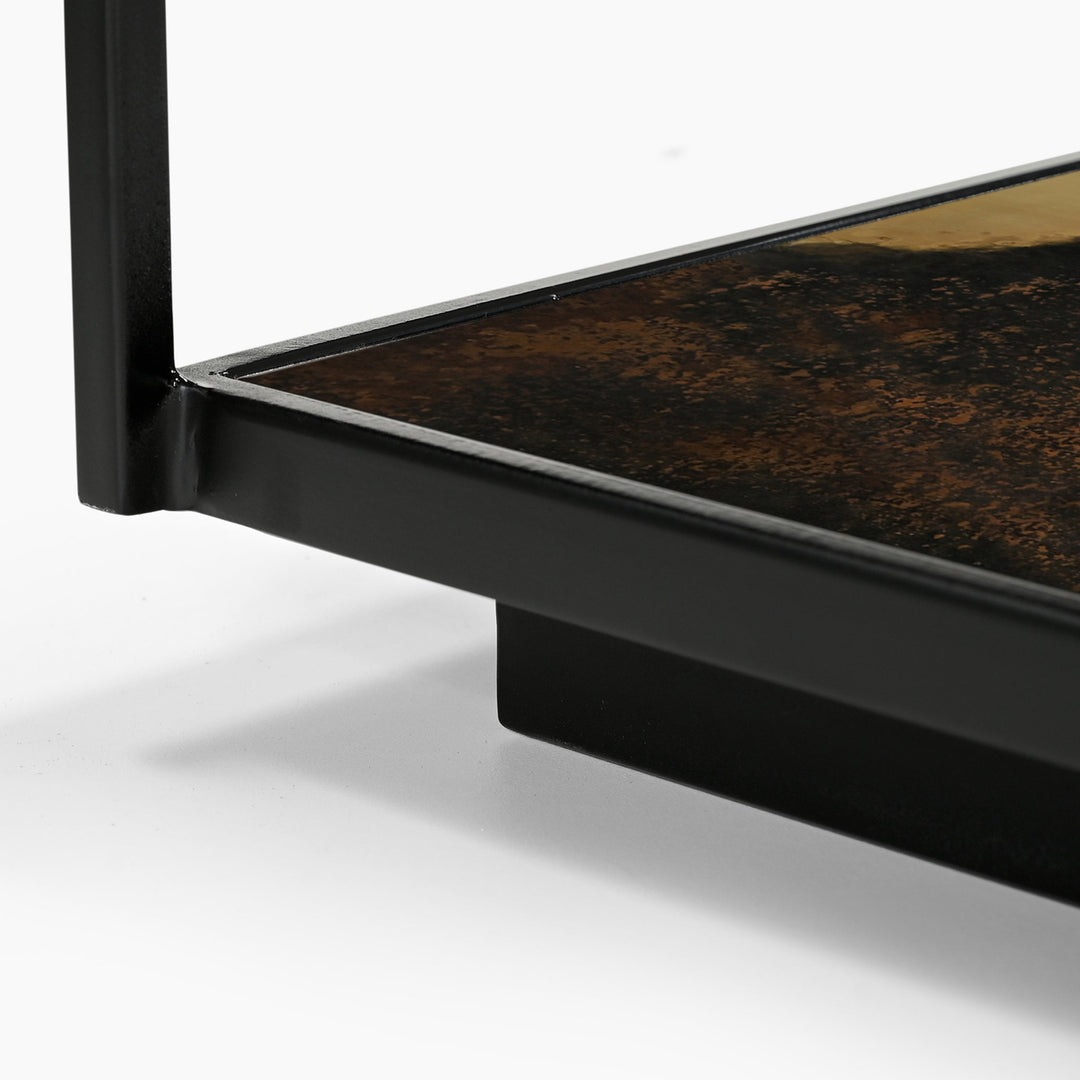 Almira Iron Coffee Table With Glass Top
