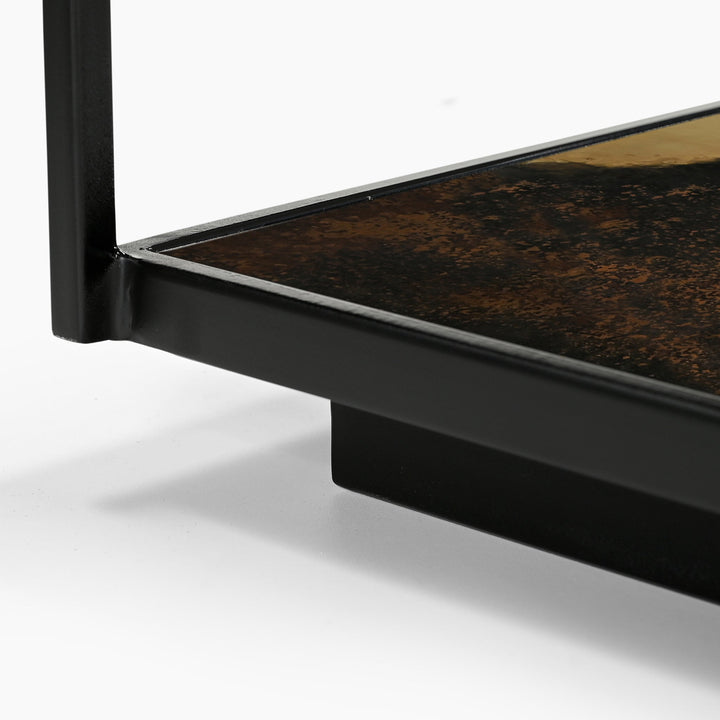 Almira Iron Coffee Table With Glass Top