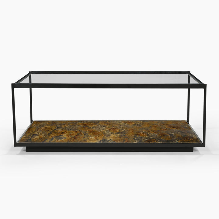 Huelva Iron Coffee Table With Glass Top