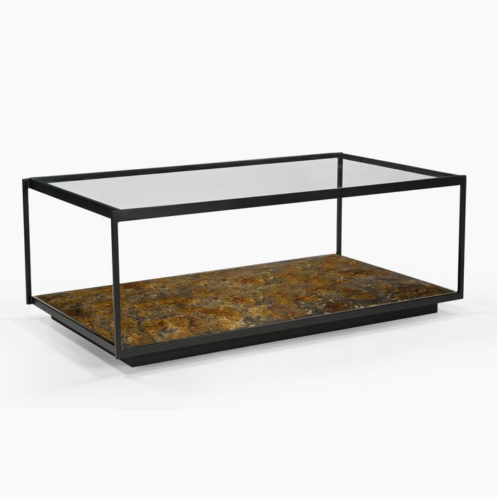 Huelva Iron Coffee Table With Glass Top