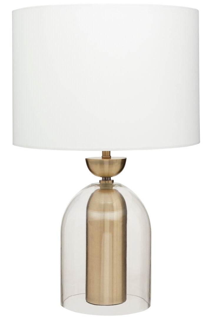 Montemitro Clear Glass and Brass Finish Metal Table Lamp