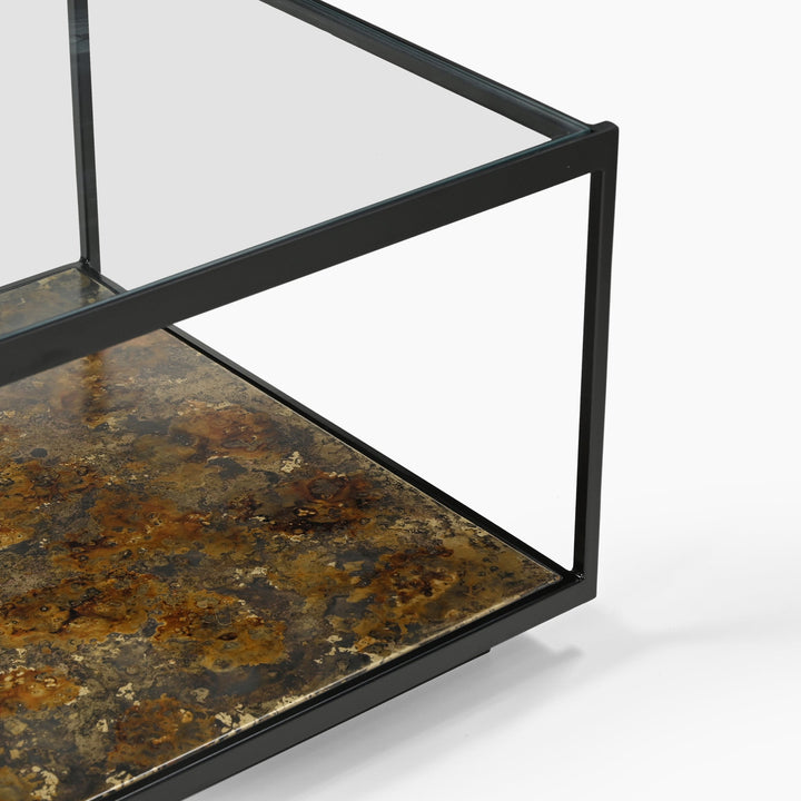 Huelva Iron Coffee Table With Glass Top