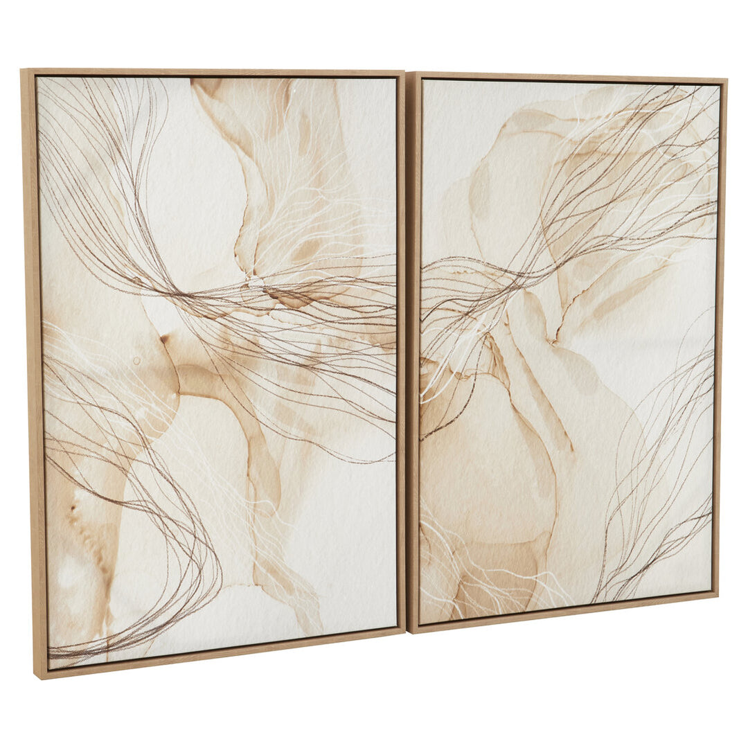 Sutri Set Of Two Natural Abstract Wall Art