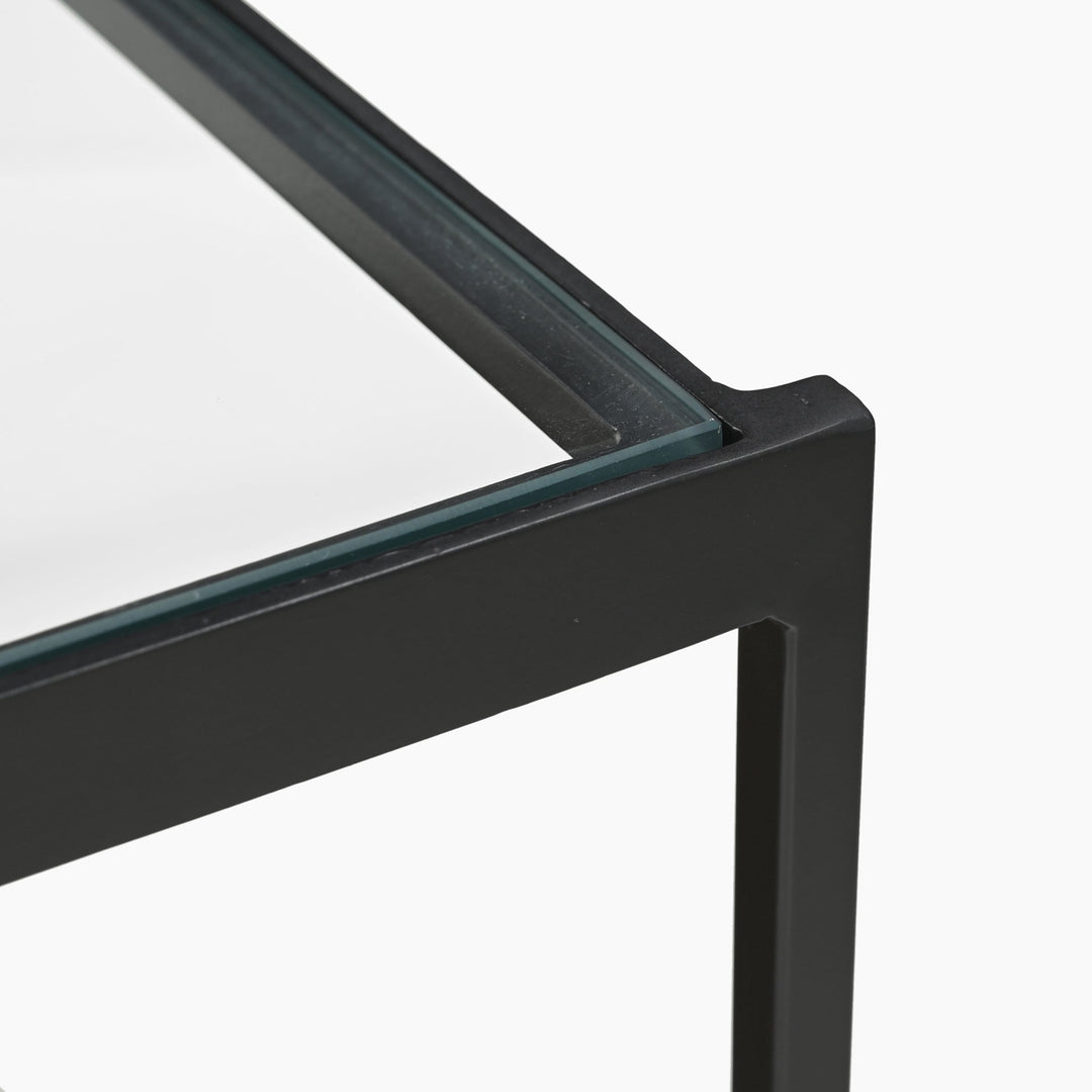 Huelva Iron Coffee Table With Glass Top