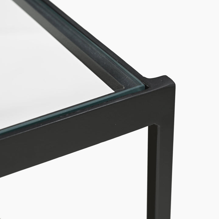 Huelva Iron Coffee Table With Glass Top