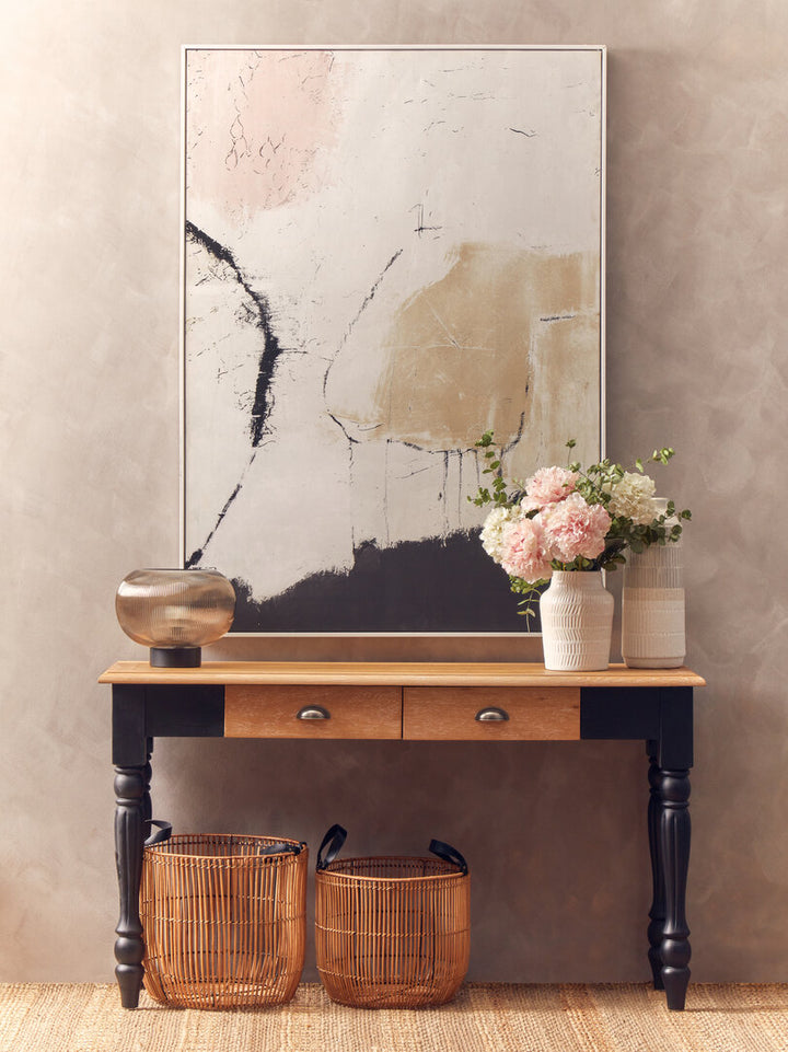 Salso Large Ribbed Smoked Glass Table Lamp