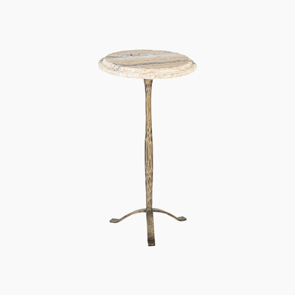 Almaden Italian Marble Set of 2 End Tables