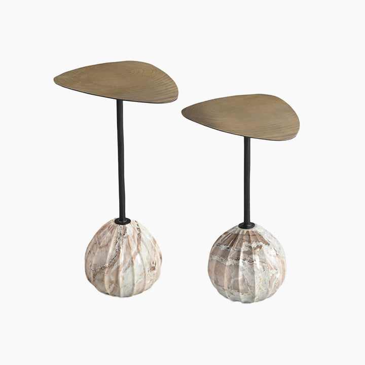 Toledo Indian Marble Set of 2 End Tables