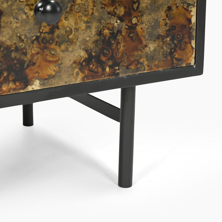 Huelva Two Drawer Iron Side Table