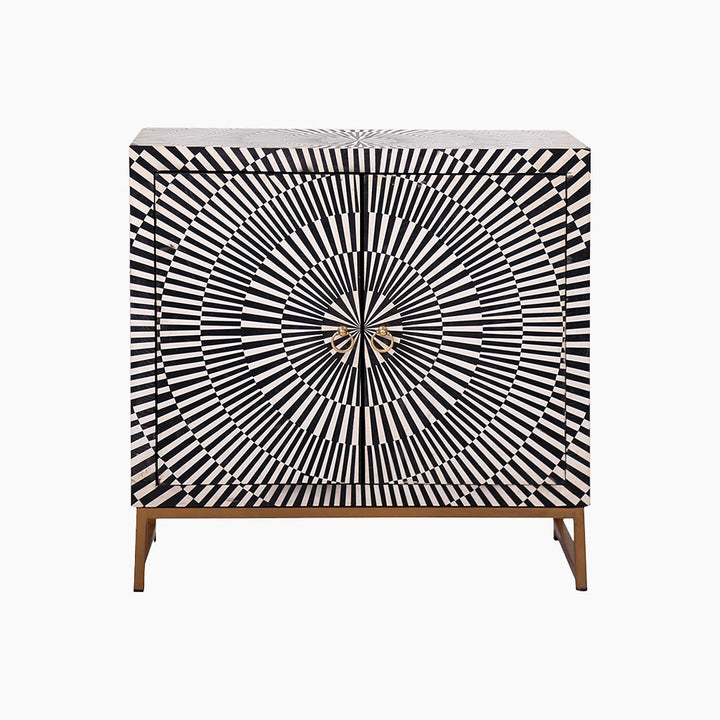 Merida Two Door Bone Inlay Cabinet