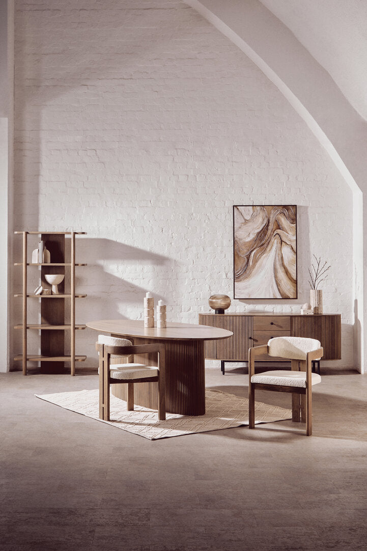 Salso Large Ribbed Smoked Glass Table Lamp