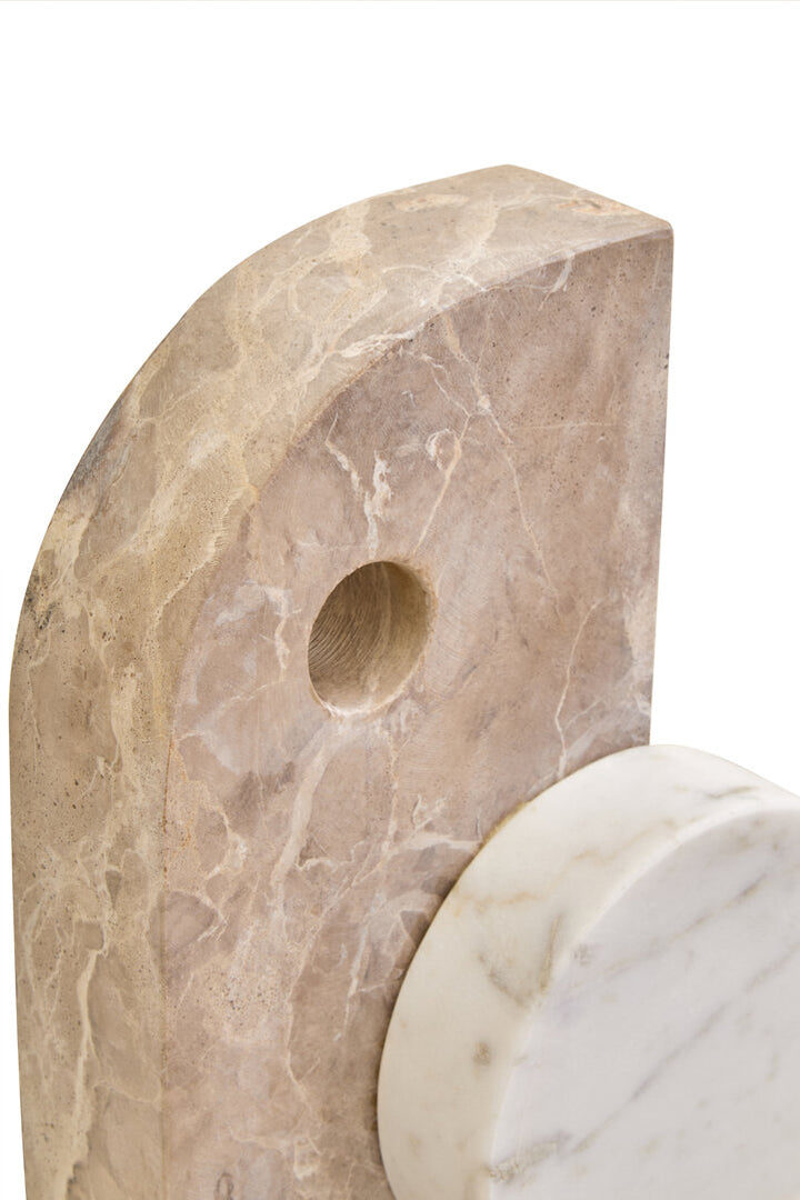 Corio Chocolate And White Marble Sculpture