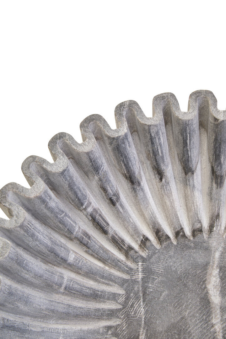 Oria Large Grey Fluted Marble Bowl