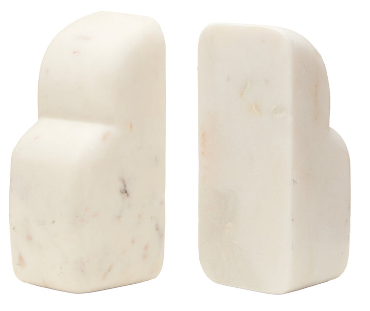 Oria White Marble Set Of Two Bookends