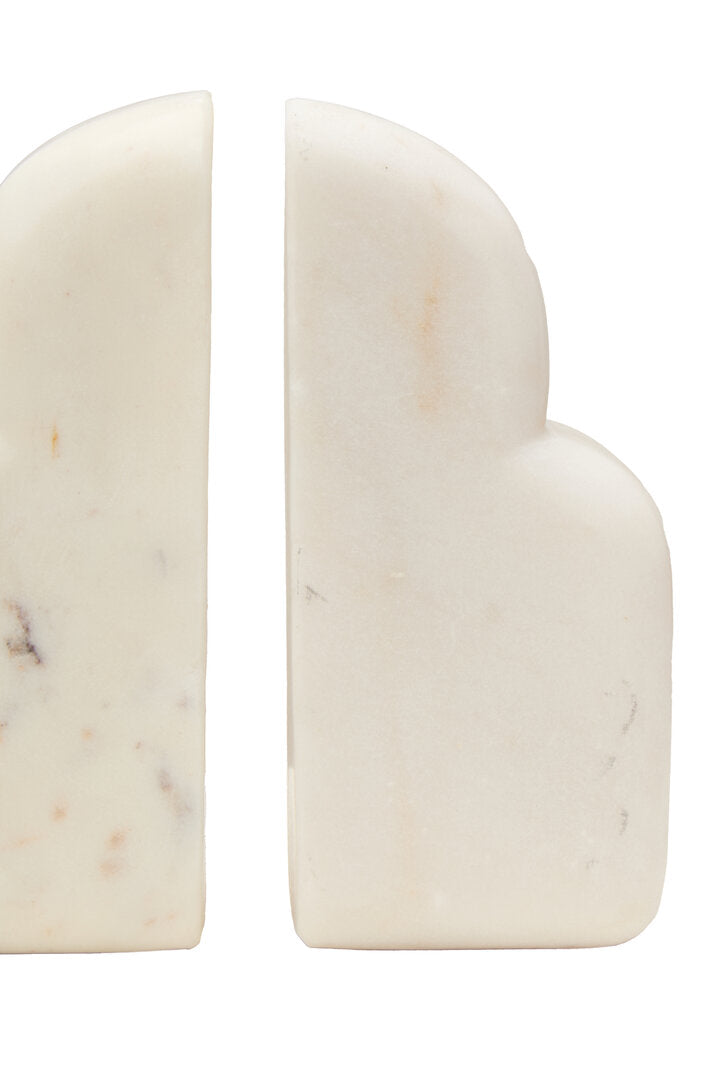Oria White Marble Set Of Two Bookends