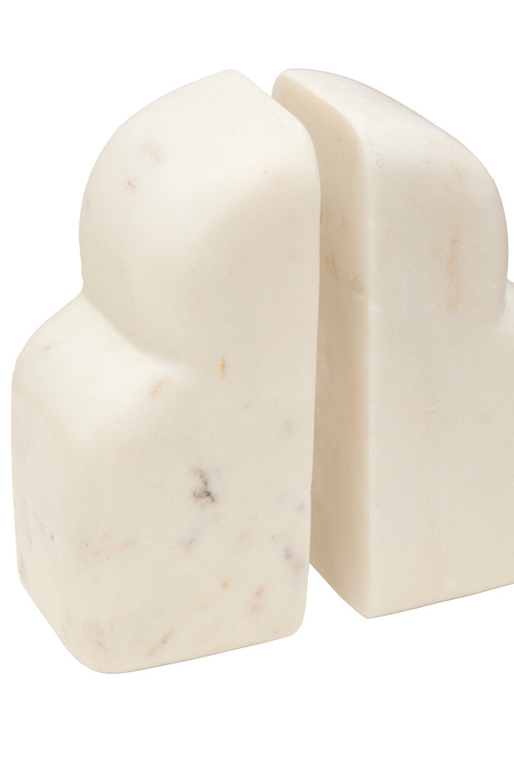 Oria White Marble Set Of Two Bookends
