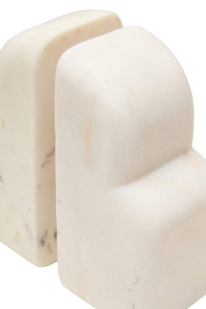 Oria White Marble Set Of Two Bookends