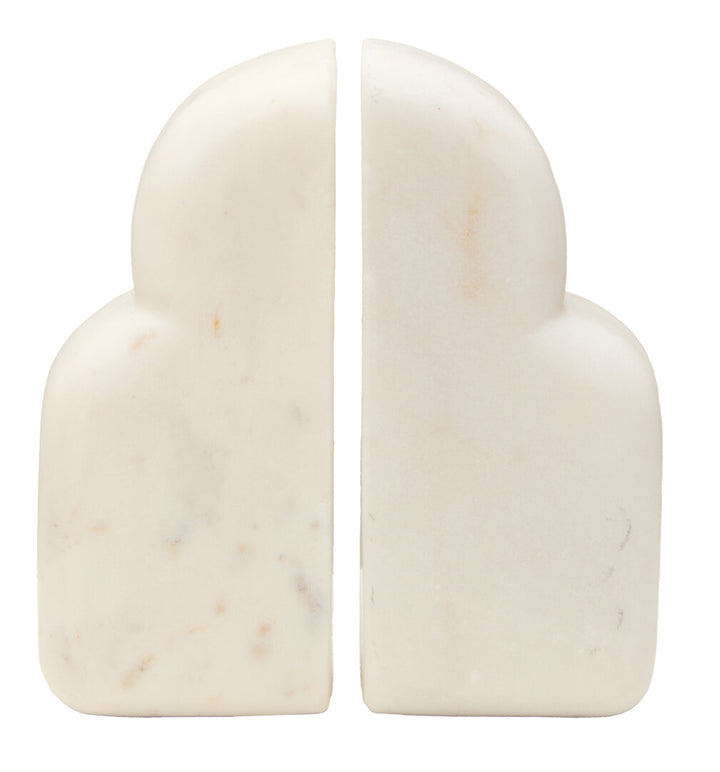 Oria White Marble Set Of Two Bookends