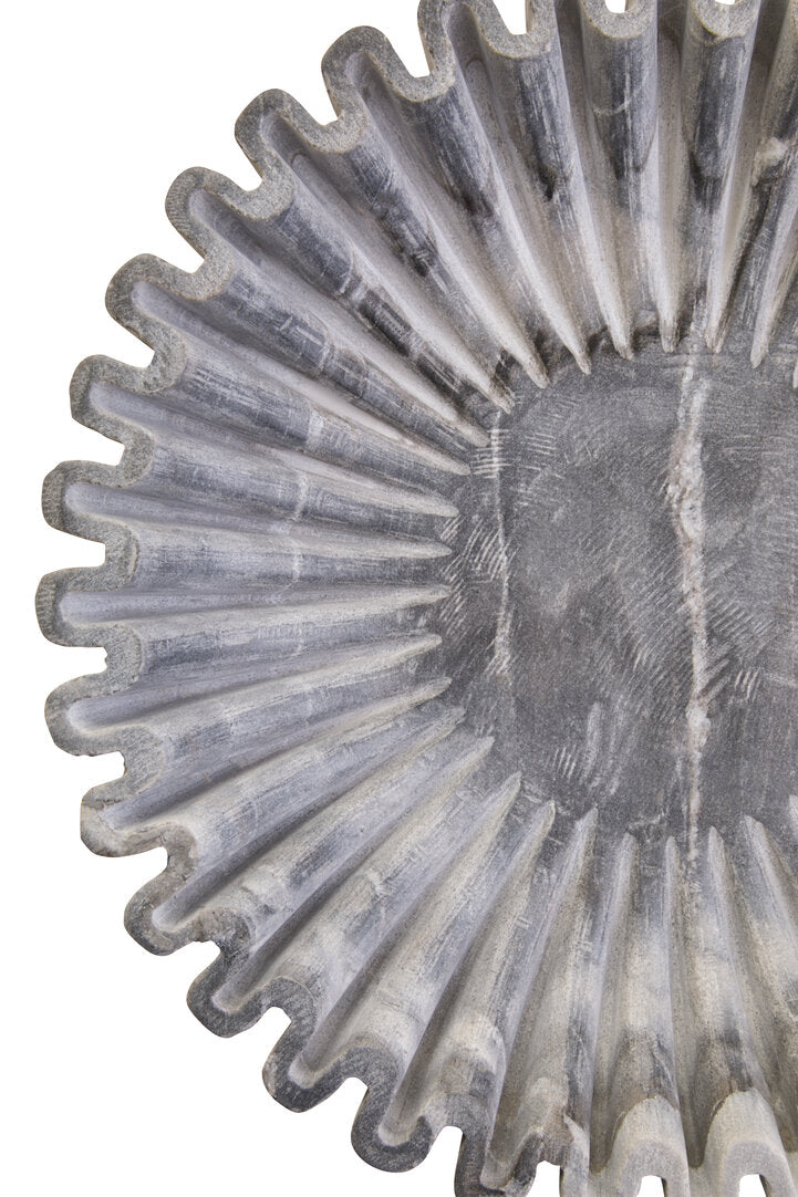 Oria Large Grey Fluted Marble Bowl