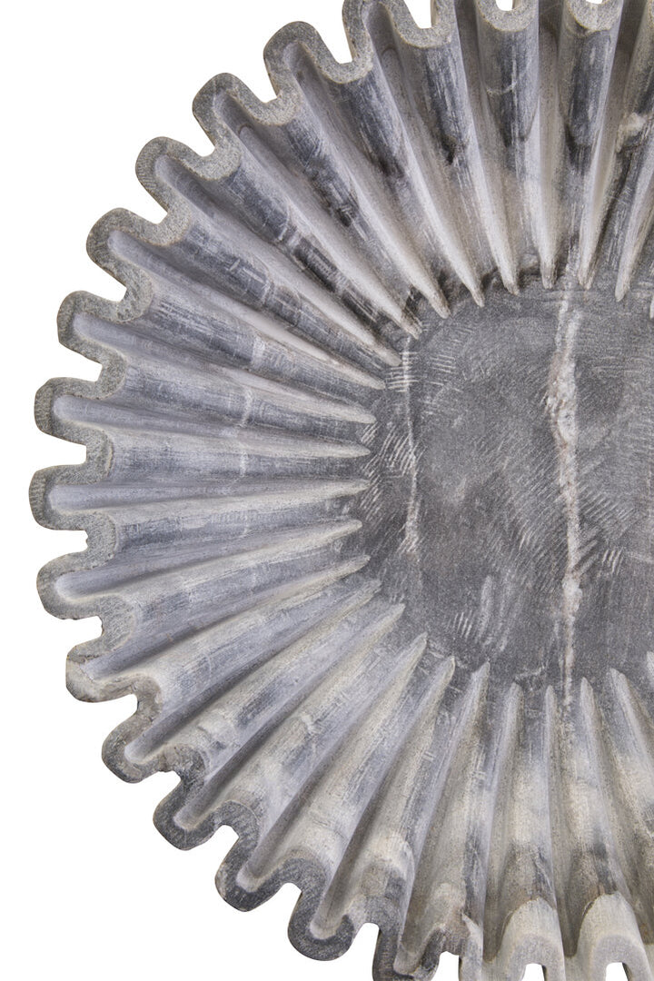 Oria Large Grey Fluted Marble Bowl