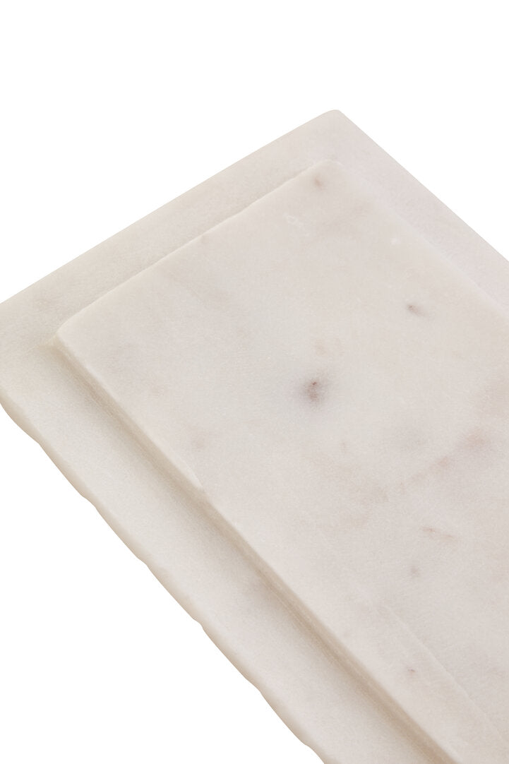 Oria Rectangular White Fluted Marble Box