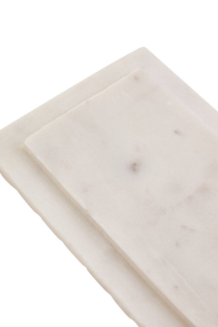 Oria Rectangular White Fluted Marble Box