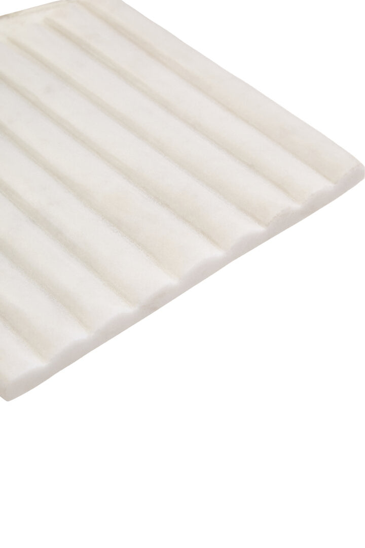 Oria Square White Fluted Marble Box