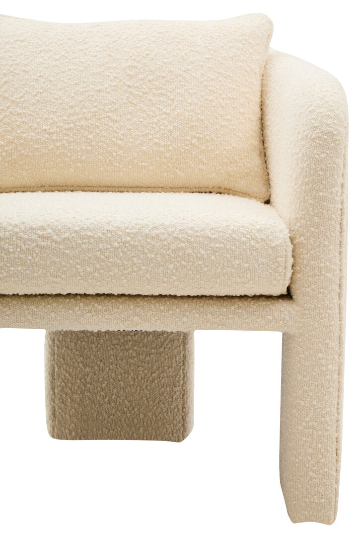 Nemi Ivory Boucle Curved Armchair