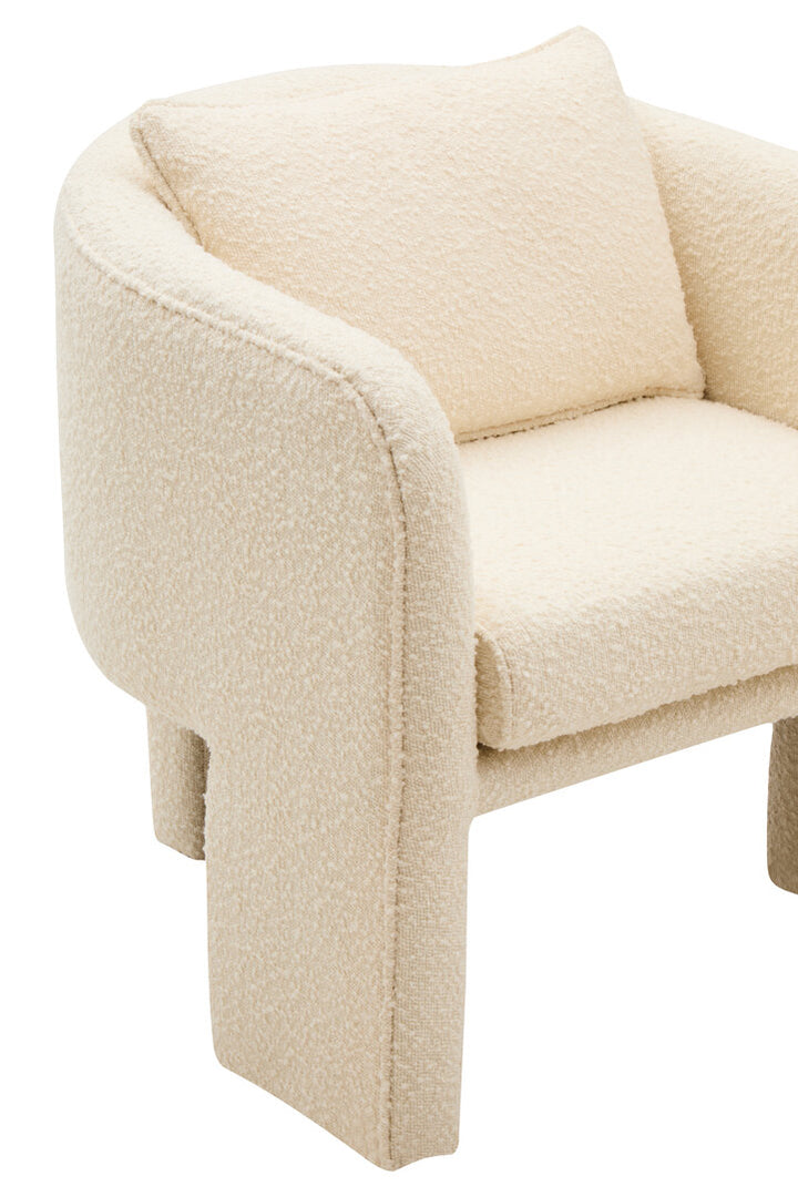 Nemi Ivory Boucle Curved Armchair
