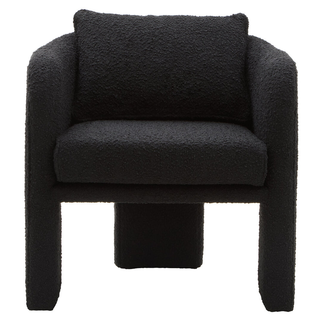Nemi Black Boucle Curved Armchair