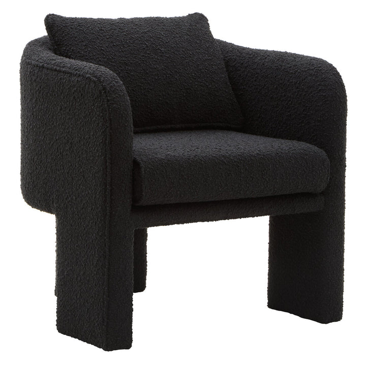 Nemi Black Boucle Curved Armchair