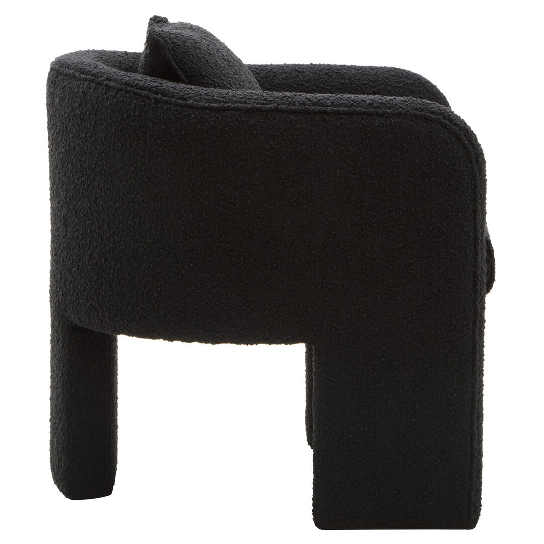 Nemi Black Boucle Curved Armchair