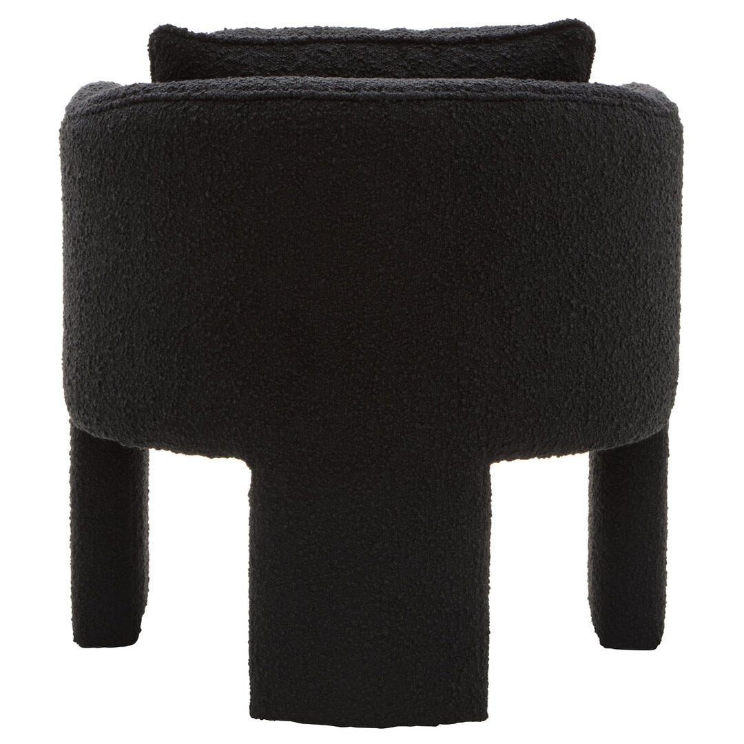 Nemi Black Boucle Curved Armchair
