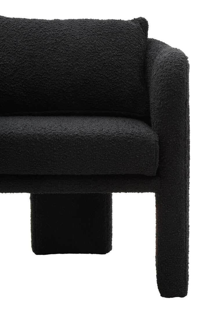 Nemi Black Boucle Curved Armchair