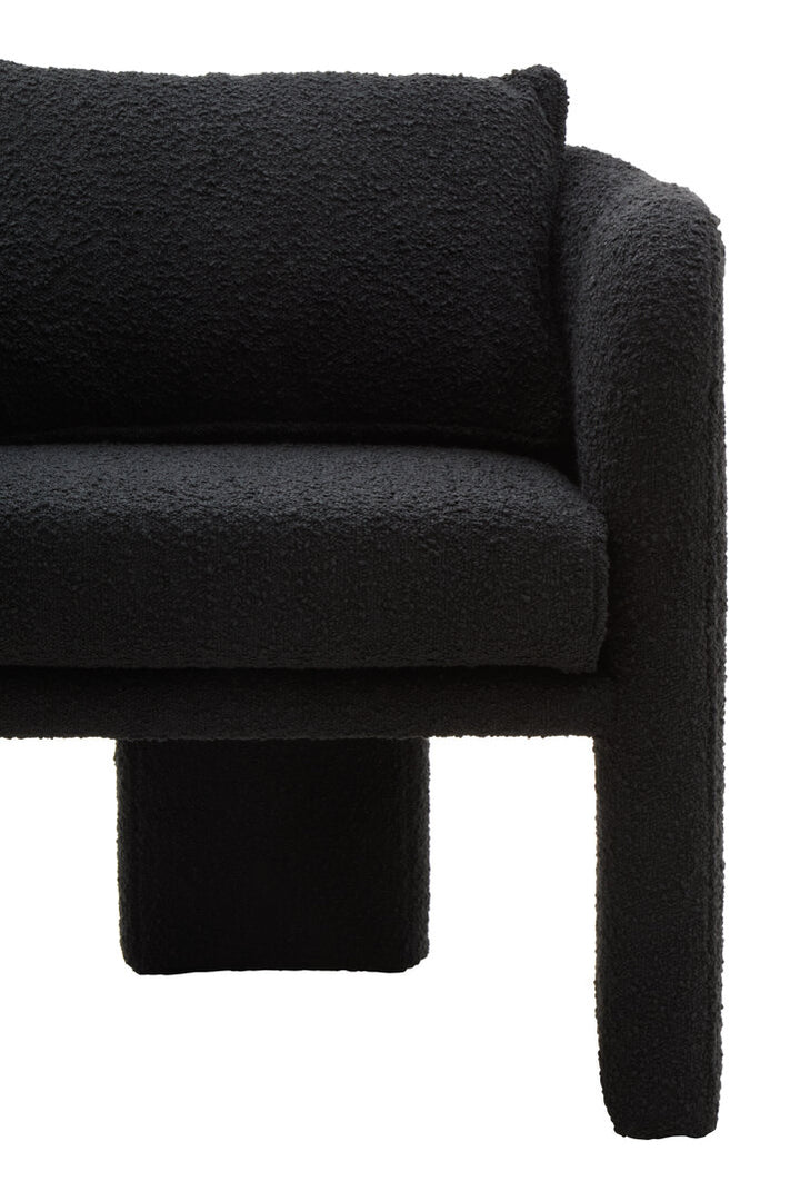 Nemi Black Boucle Curved Armchair