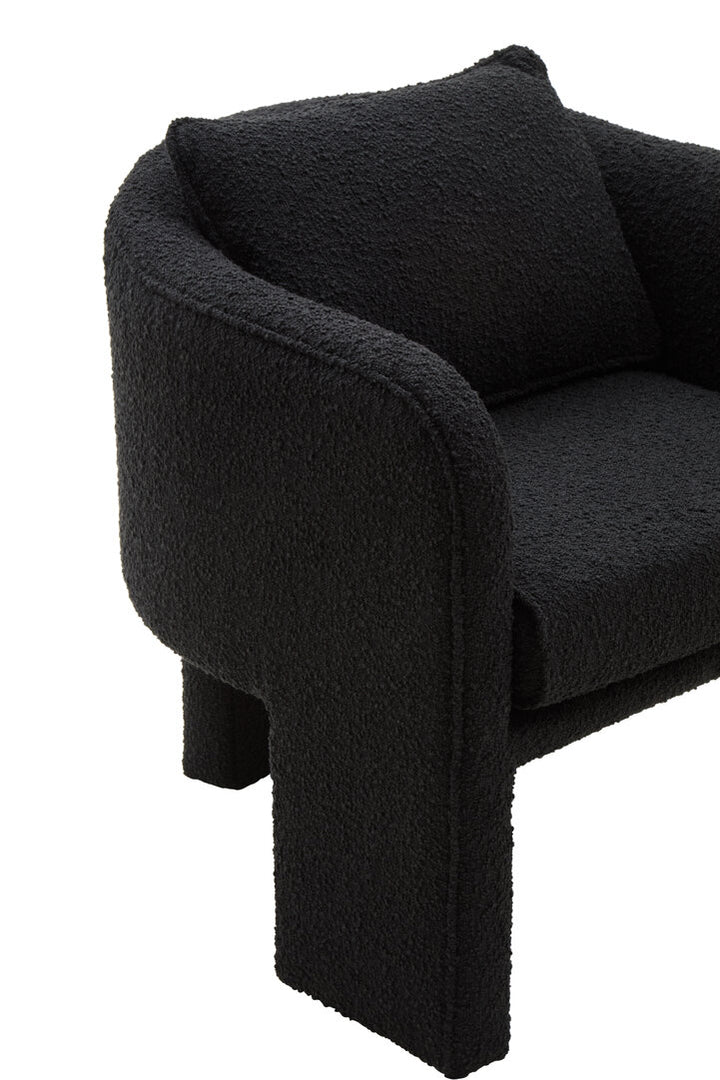 Nemi Black Boucle Curved Armchair