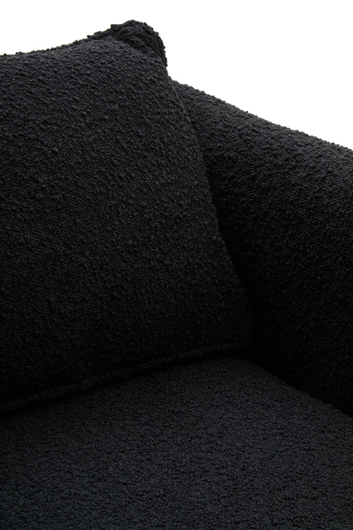 Nemi Black Boucle Curved Armchair