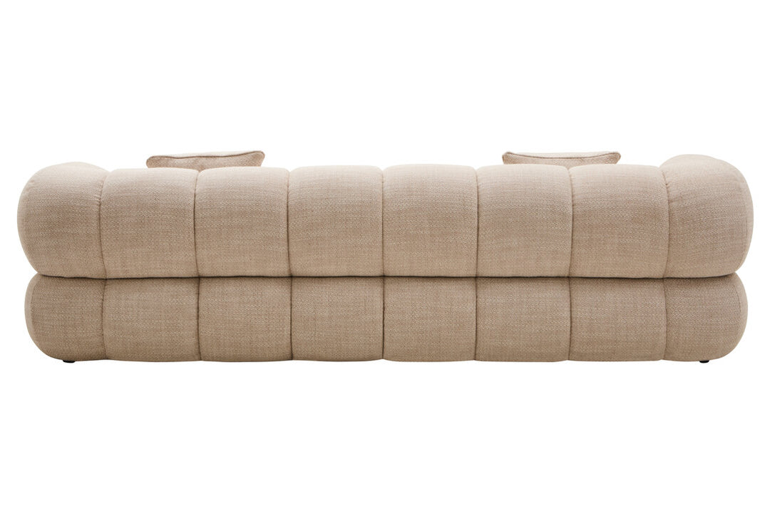 Alzano Cream Linen 3 Seater Curved Sofa