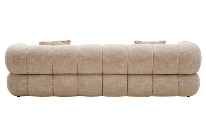 Alzano Cream Linen 3 Seater Curved Sofa