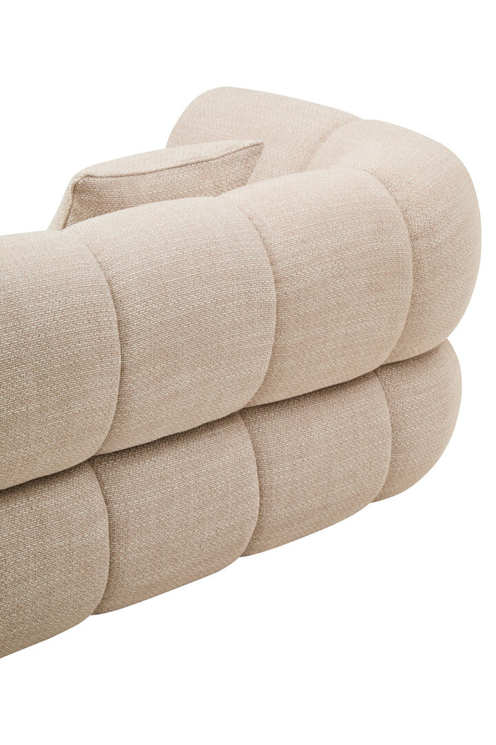 Alzano Cream Linen 3 Seater Curved Sofa