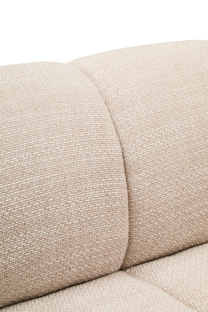 Alzano Cream Linen 3 Seater Curved Sofa