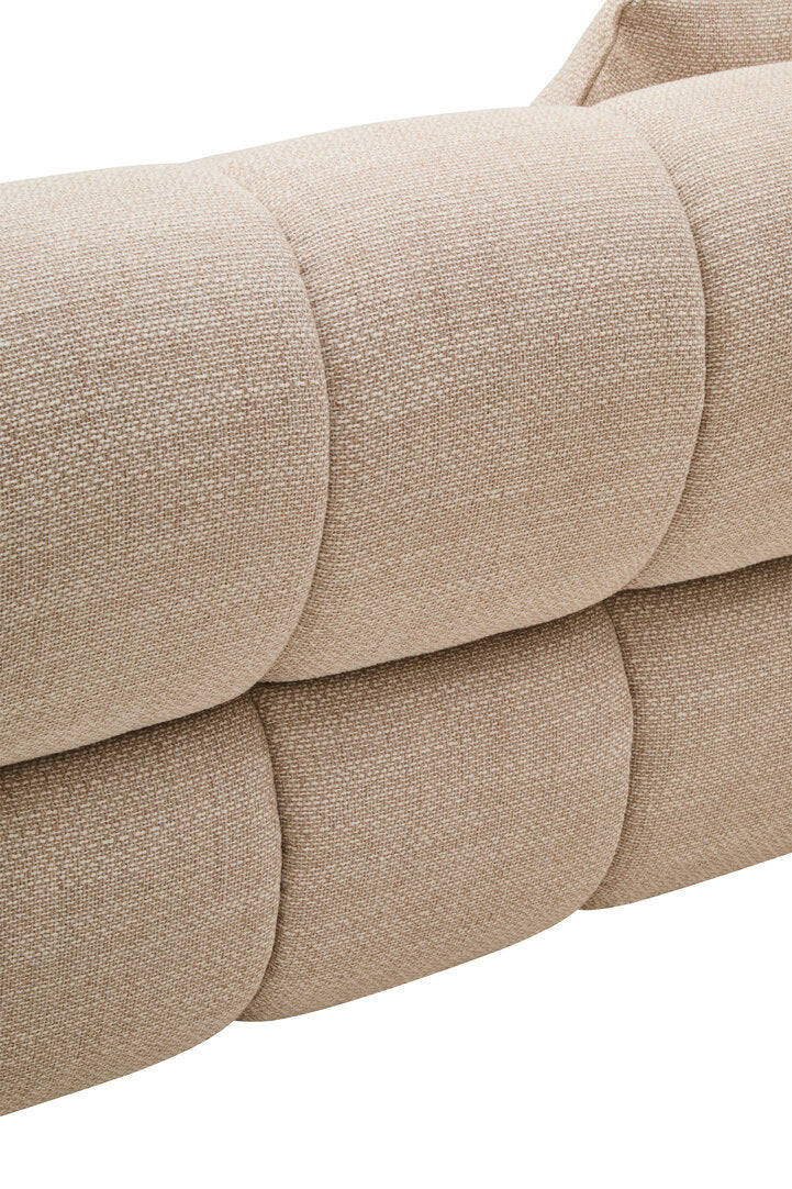 Alzano Cream Linen 3 Seater Curved Sofa