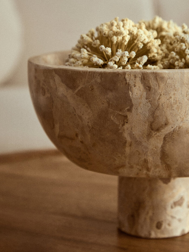 Corio Chocolate Marble Pedestal Bowl