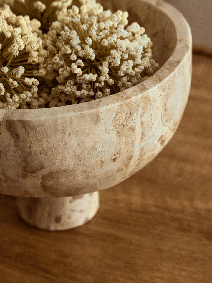 Corio Chocolate Marble Pedestal Bowl